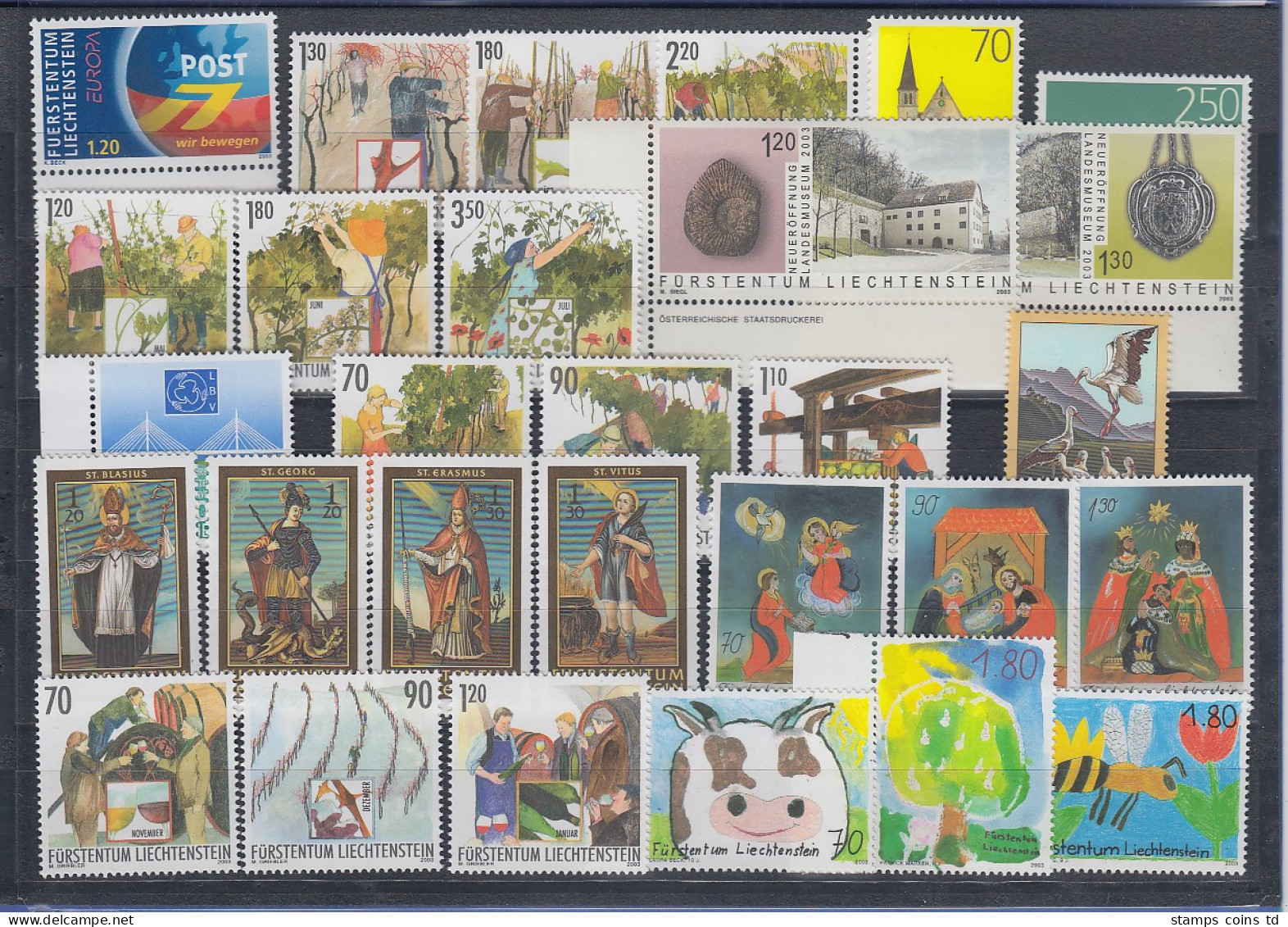 Liechtenstein Kompletter Briefmarken Jahrgang 2003 Postfrisch **   - Andere & Zonder Classificatie