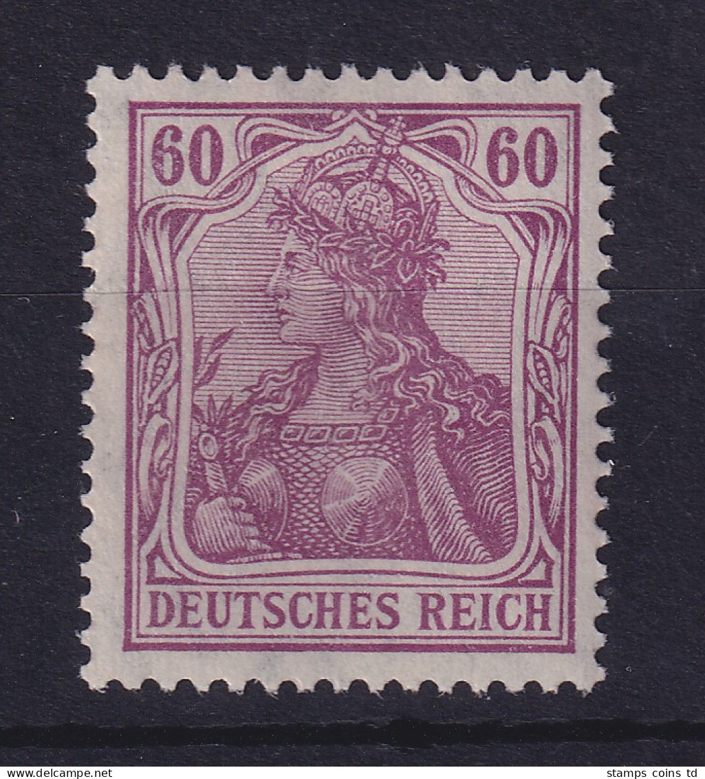 Dt. Reich Germania Kriegsdruck 60 Pf Mi.-Nr. 92 II B Postfrisch ** - Ongebruikt