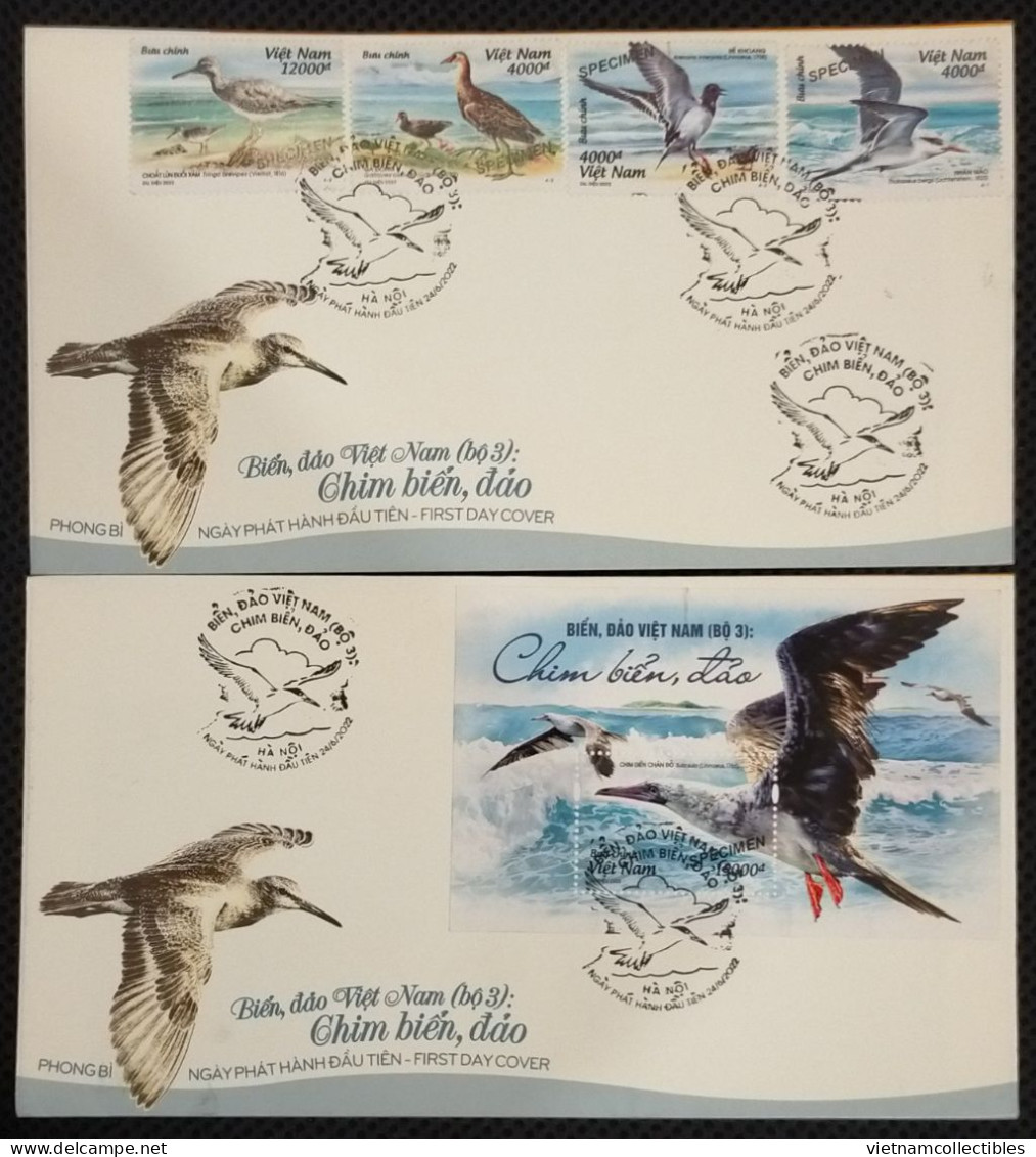 FDC Vietnam Viet Nam With Specimen Stamps & Souvenir Sheet 2022 : Vietnamese Coastal & Island Bird (Ms1159) / 02 Photos - Vietnam