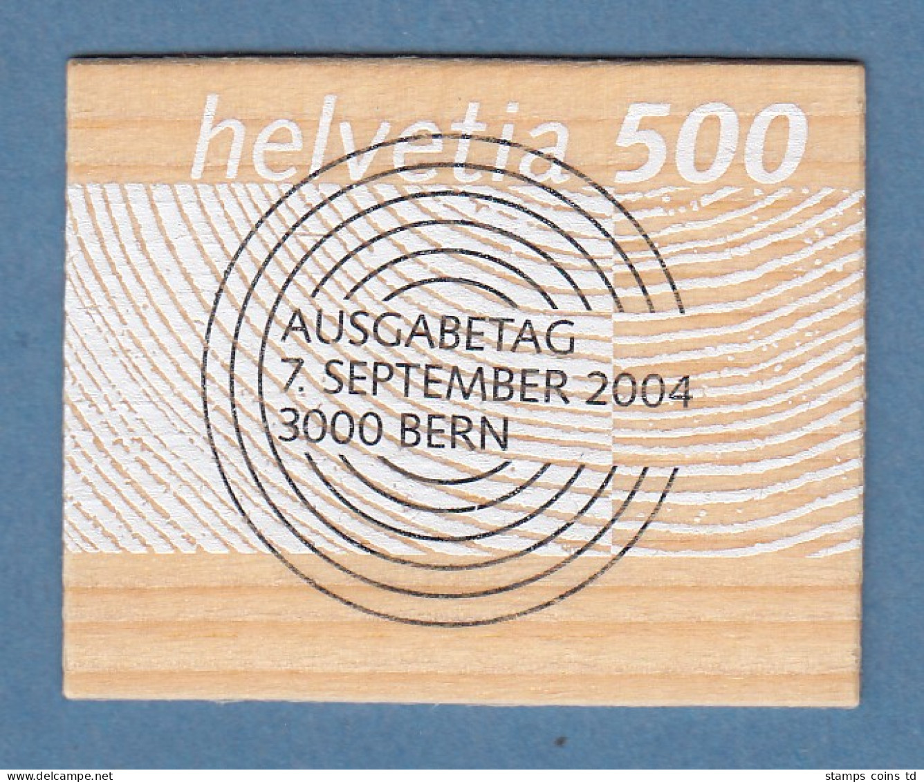 Schweiz 2004 Holz-Briefmarke Mi.-Nr. 1889 Mit Zentr. Ersttagsstempel - Autres & Non Classés