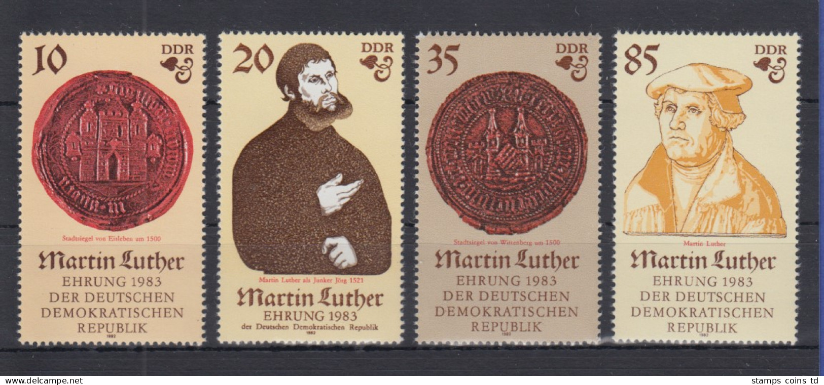 DDR 1982 Satz 4 Werte 500. Geb. Von Martin Luther  Mi.-Nr. 2754-57 ** - Unused Stamps