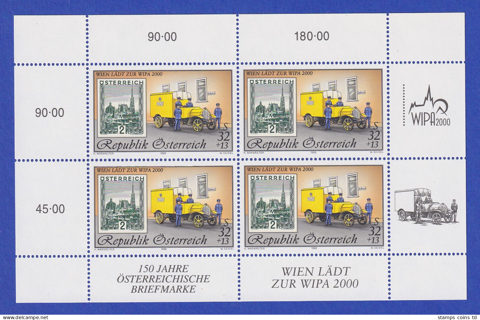 Österreich 1998 WIPA 2000 Postauto Mi.-Nr. 2270 Kleinbogen ** - Ongebruikt