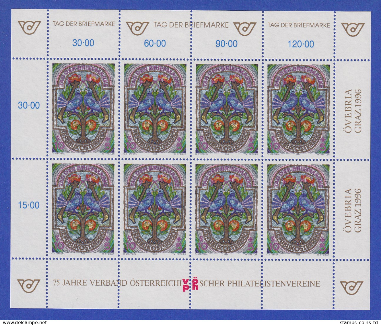 Österreich 1996 Tag Der Briefmarke Mi.-Nr. 2187 Kleinbogen ** - Unused Stamps