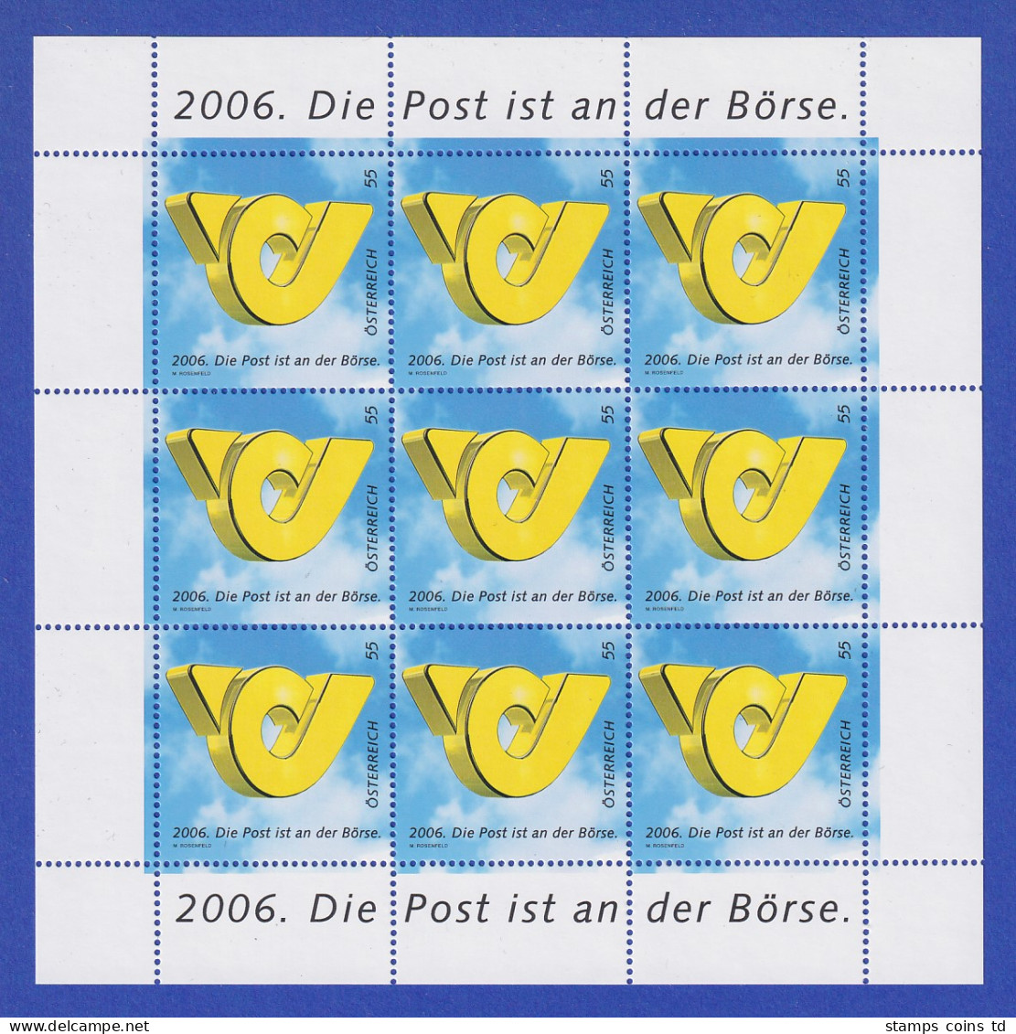 Österreich 2006 Die Post Ist An Der Börse Mi.-Nr. 2600 Kleinbogen ** - Neufs