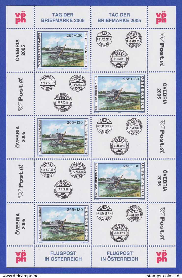 Österreich 2005 Tag Der Briefmarke Wasserflugzeug Mi.-Nr. 2532 Kleinbogen ** - Neufs
