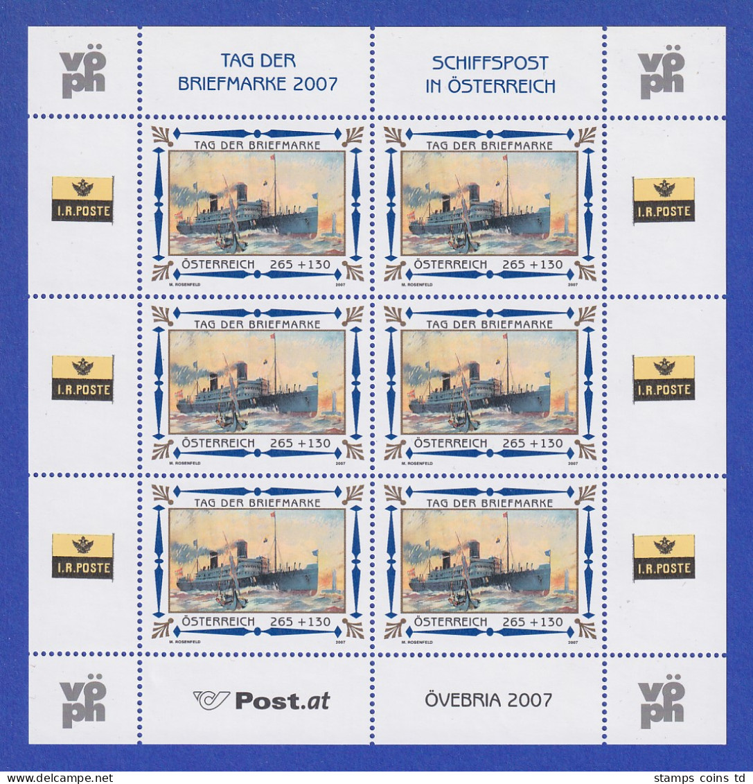Österreich 2007 Tag Der Briefmarke Schiffspost Mi.-Nr. 2669 Kleinbogen ** - Neufs