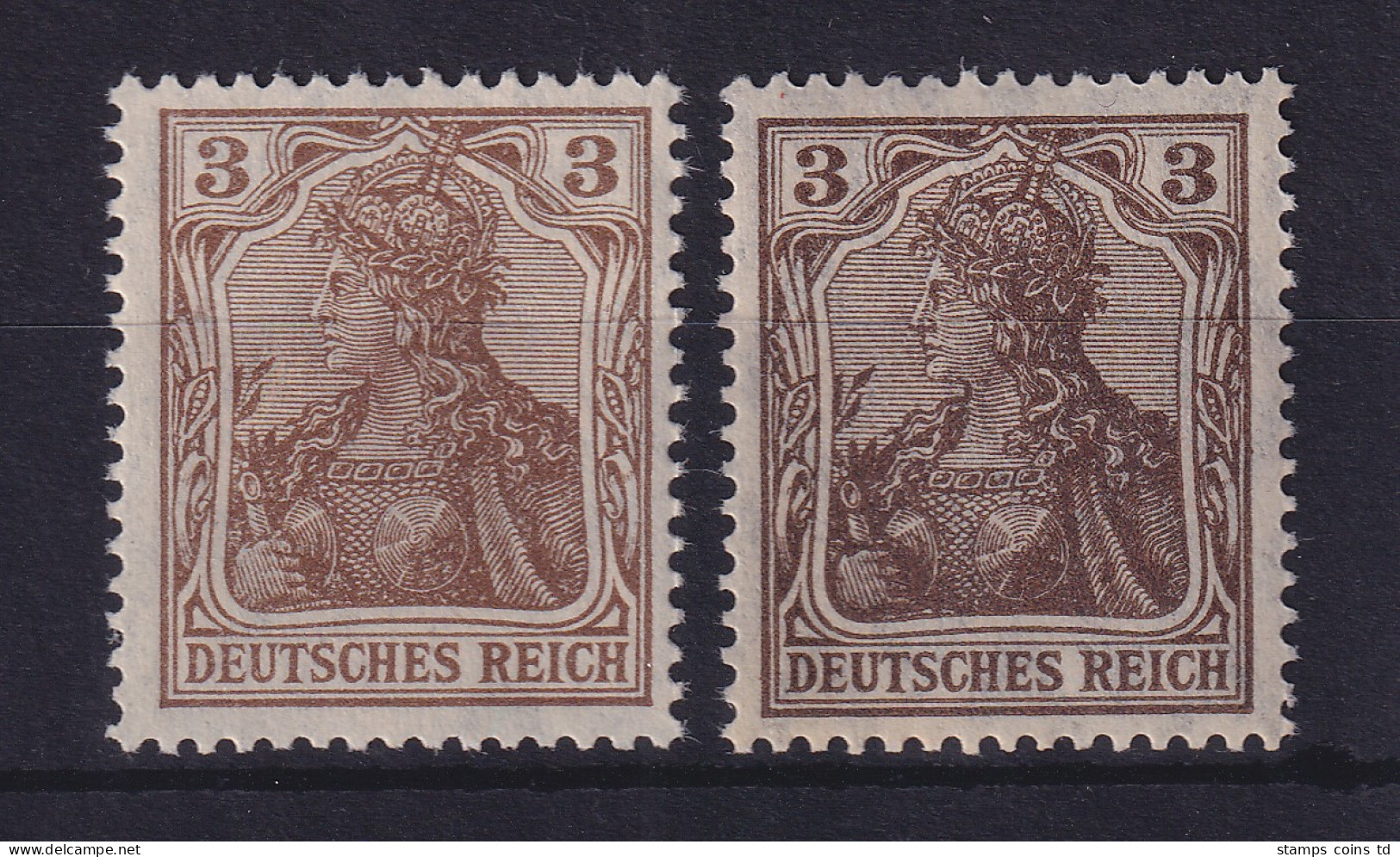 Dt. Reich Germania Kriegsdruck 3 Pf Mi.-Nr. 84 II A Und B Postfrisch ** - Unused Stamps