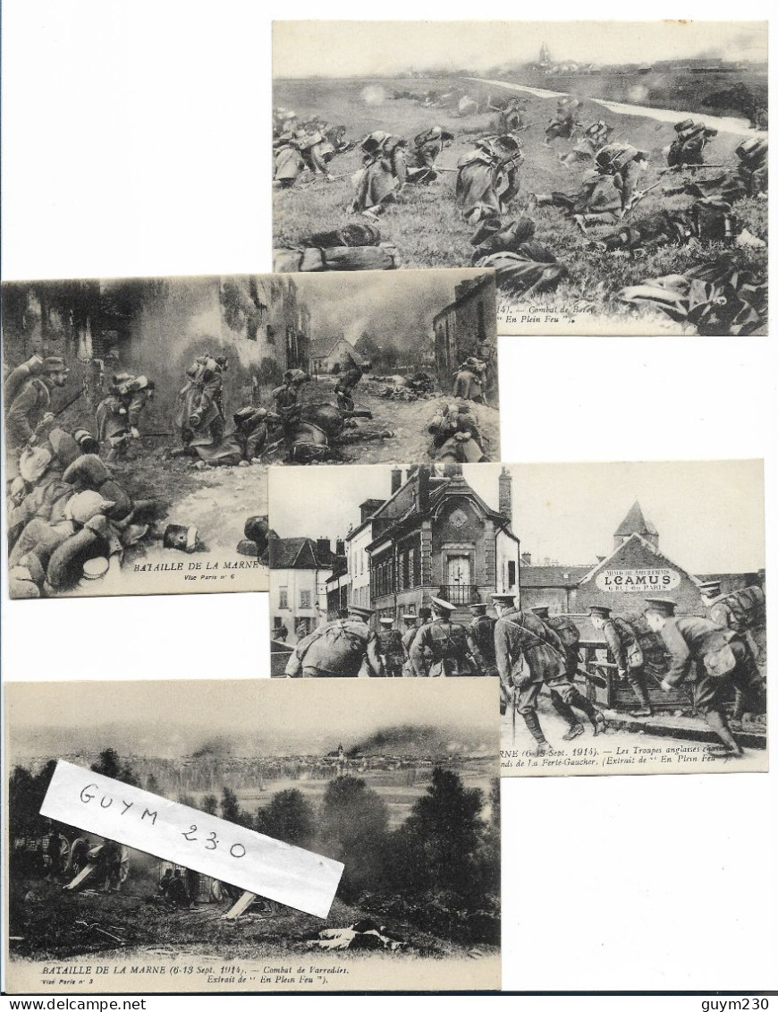 BATAILLE De La MARNE-  Lot De 8 Cartes - Guerre 1914-18