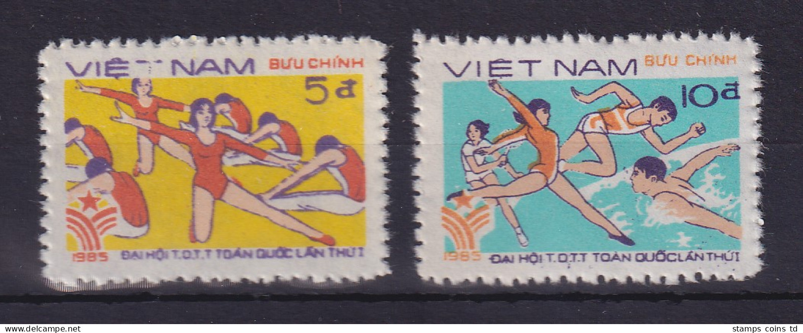 Vietnam 1985 Sportspiele Mi.-Nr. 1606-1607 Postfrisch Ohne Gummierung (*) - Vietnam