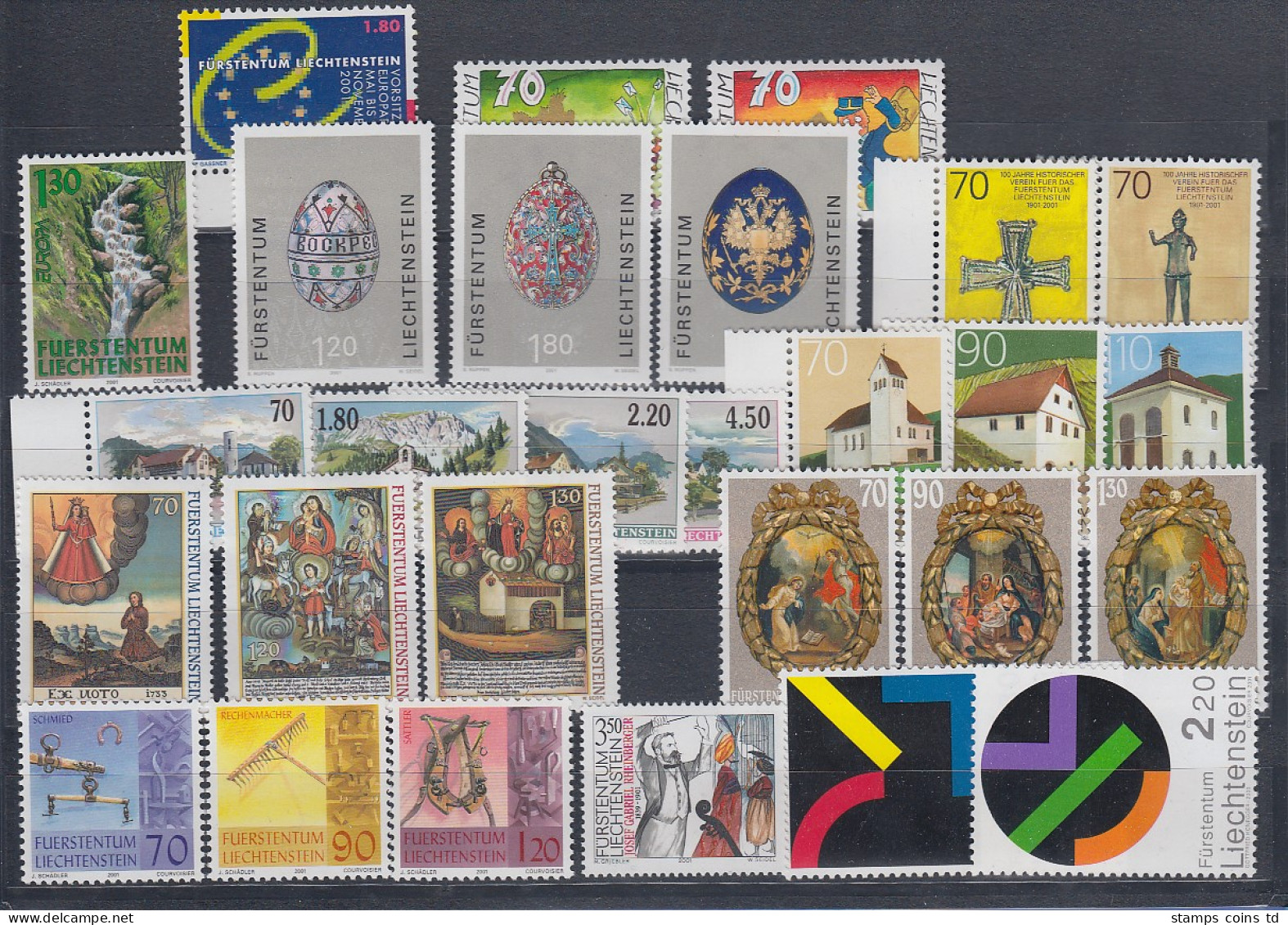 Liechtenstein Kompletter Briefmarken Jahrgang 2001 Postfrisch **   - Autres & Non Classés