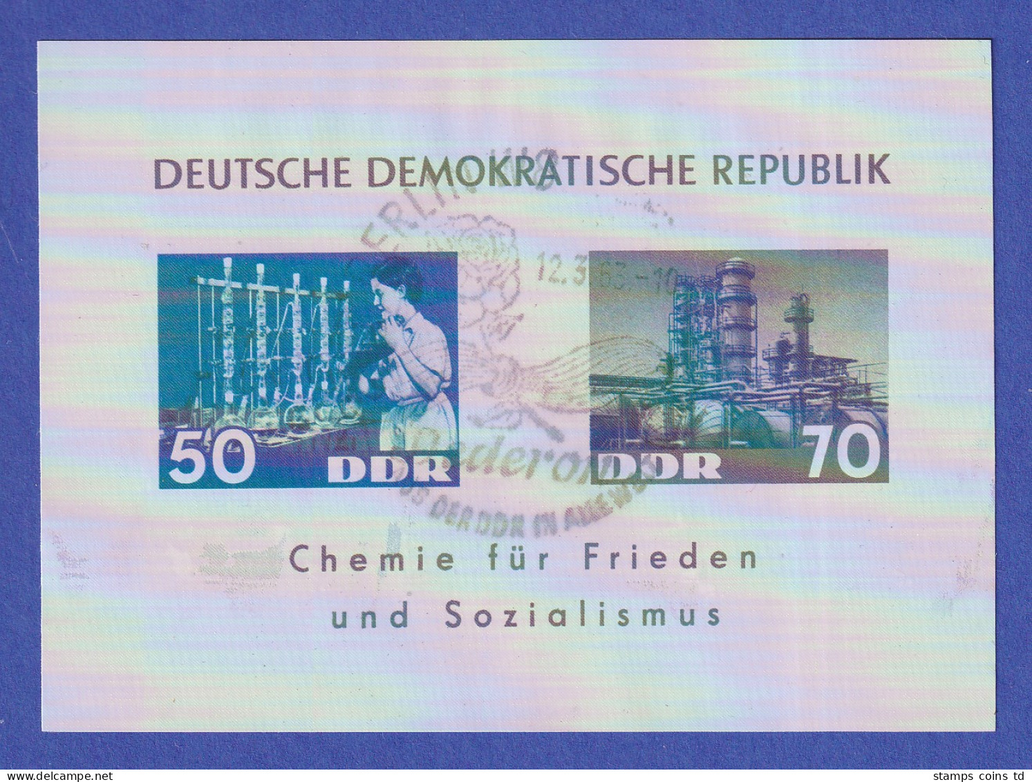 DDR 1963 Block Chemische Industrie Sog. DEDERON-Block Mit So.-O. Mi.-Nr. Bl. 18 - Gebraucht