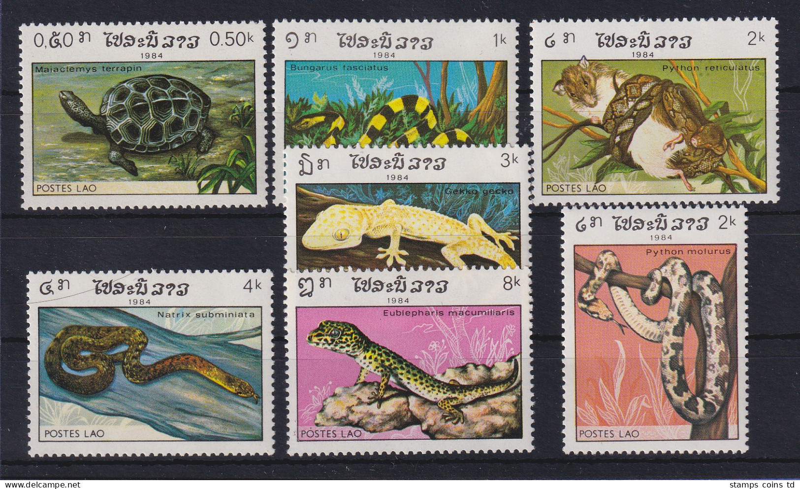 Laos 1984 Reptilien Mi.-Nr. 773-779 Postfrisch **  - Laos