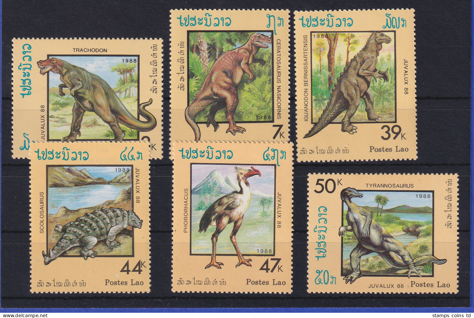 Laos 1988 Dinosaurier Mi.-Nr. 1075-1080 Postfrisch **  - Laos