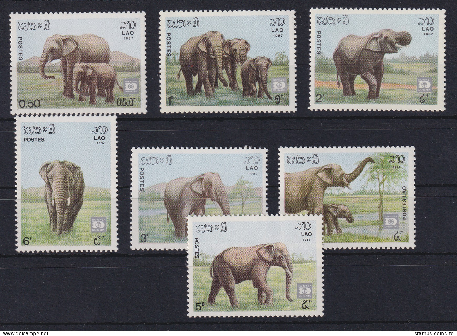 Laos 1987 Elefanten Mi.-Nr. 1026-1032 Postfrisch **  - Laos