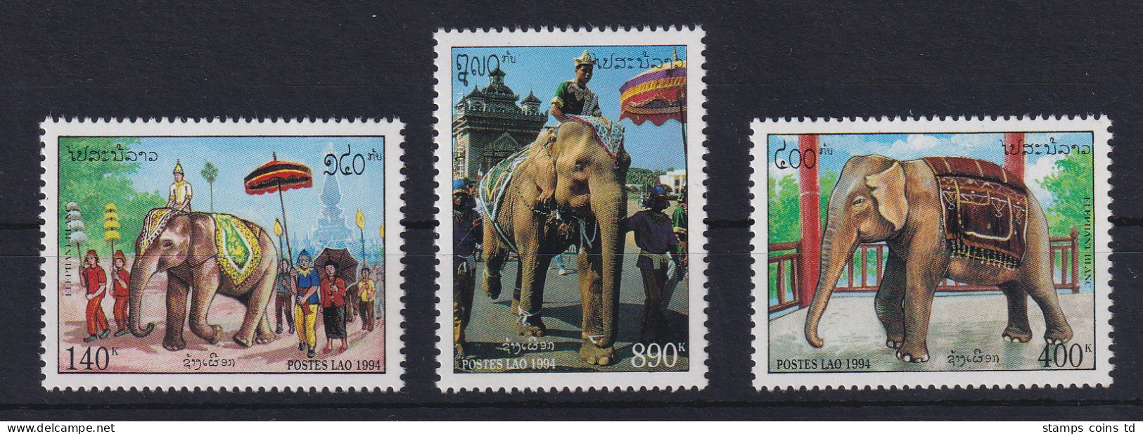 Laos 1994 Der Weiße Zeremonien-Elefant Mi.-Nr. 1432-1434 Postfrisch **  - Laos