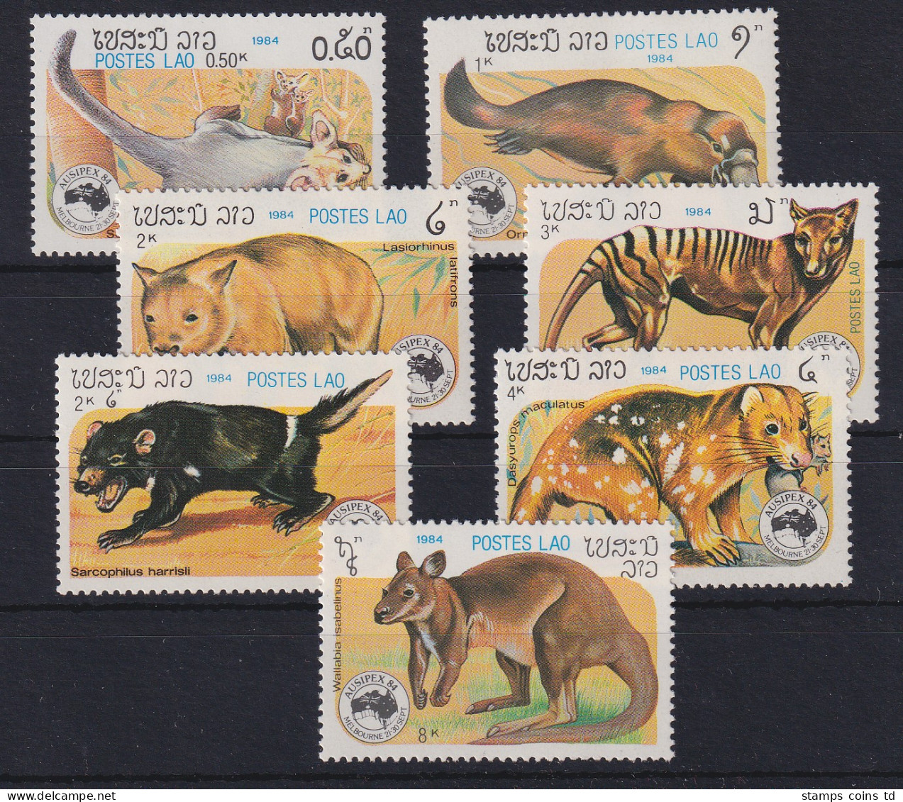 Laos 1984 Tiere Australiens Mi.-Nr. 780-786 Postfrisch **  - Laos