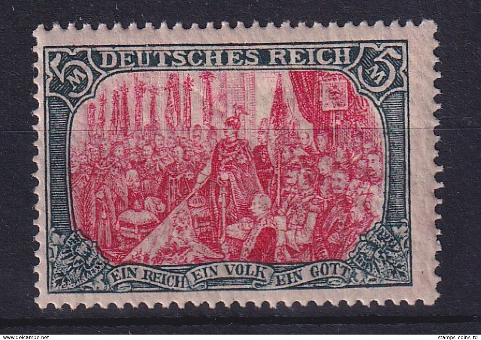 Dt. Reich 1918 Kriegsdruck 5 Mark-Wert Mi.-Nr. 97 B II  ** - Unused Stamps