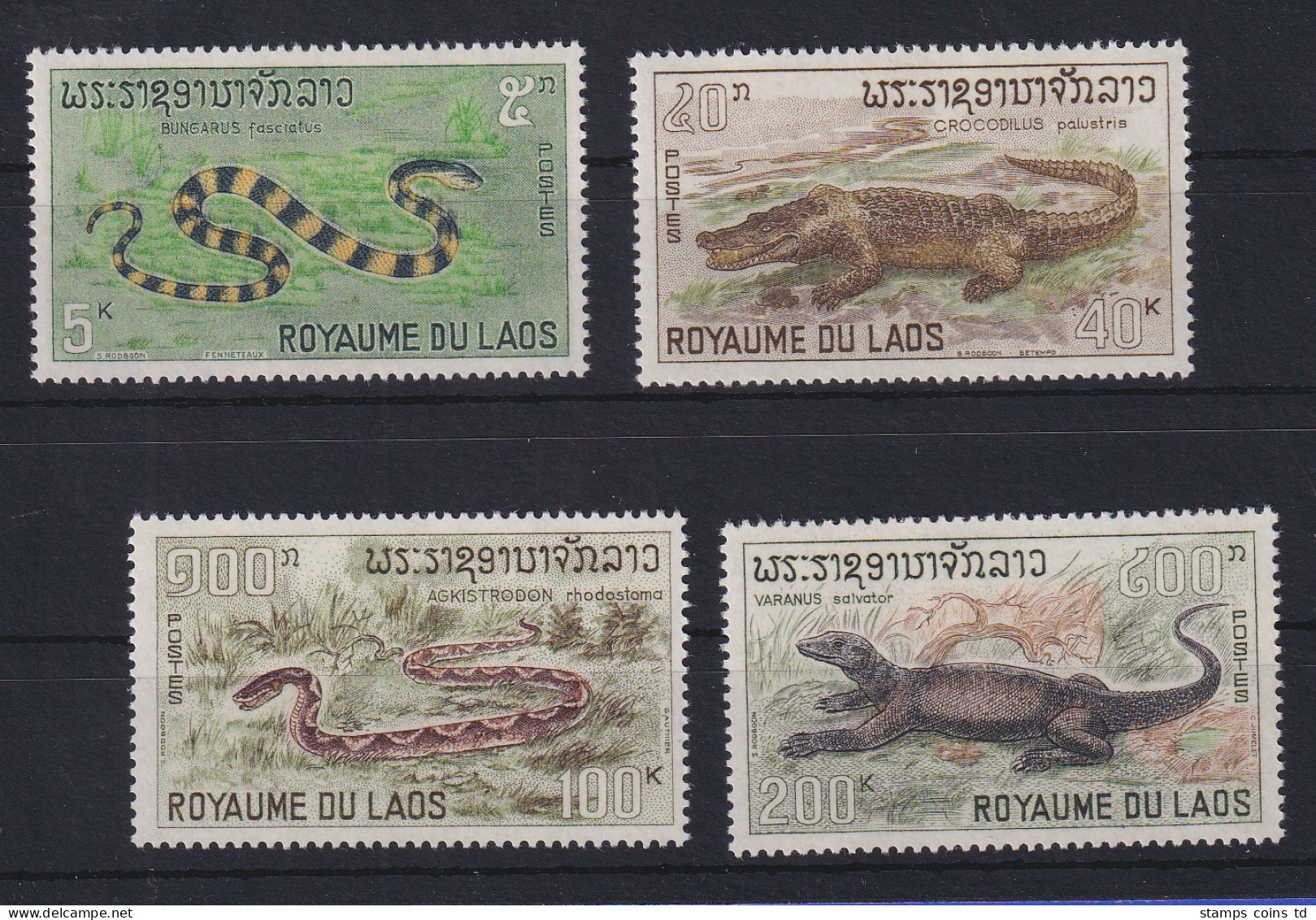 Laos 1967 Reptilien Mi.-Nr. 218-221 Postfrisch **  - Laos