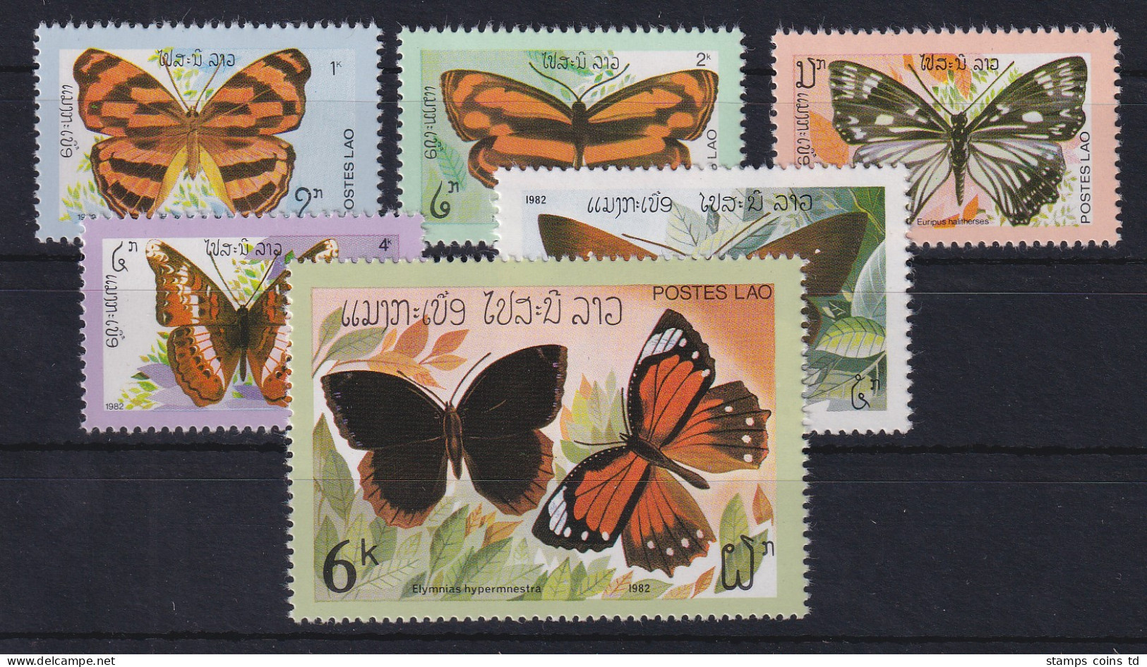 Laos 1982 Schmetterlinge Mi.-Nr. 554-559 Postfrisch **  - Laos