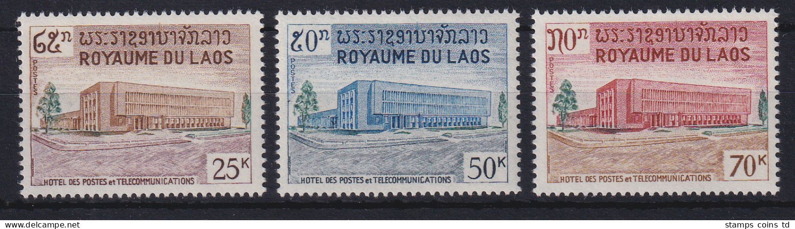 Laos 1967 Neues Post- Und Fernmeldeamt Mi.-Nr. 204-206 Postfrisch **  - Laos