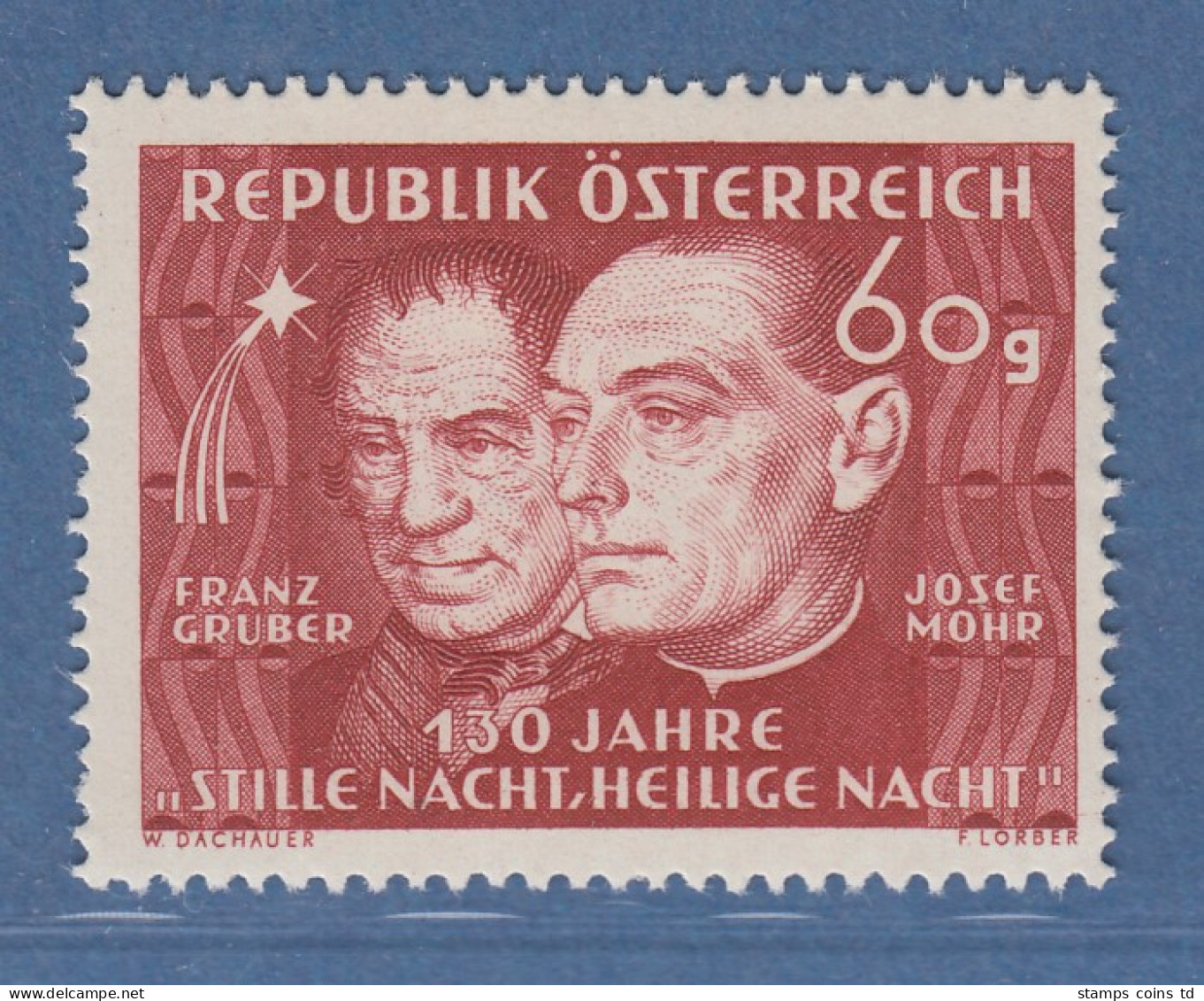 Österreich 1948 Sondermarke 130 Jahre "Stille Nacht, Heilige Nacht" Mi.-Nr. 928 - Neufs