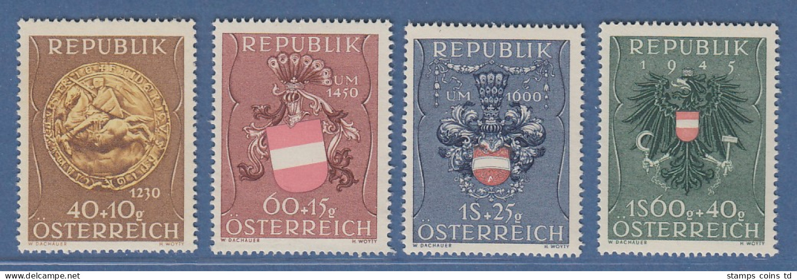 Österreich 1949 Sondermarken Siegel Und Wappen Mi.-Nr. 937-940 - Neufs