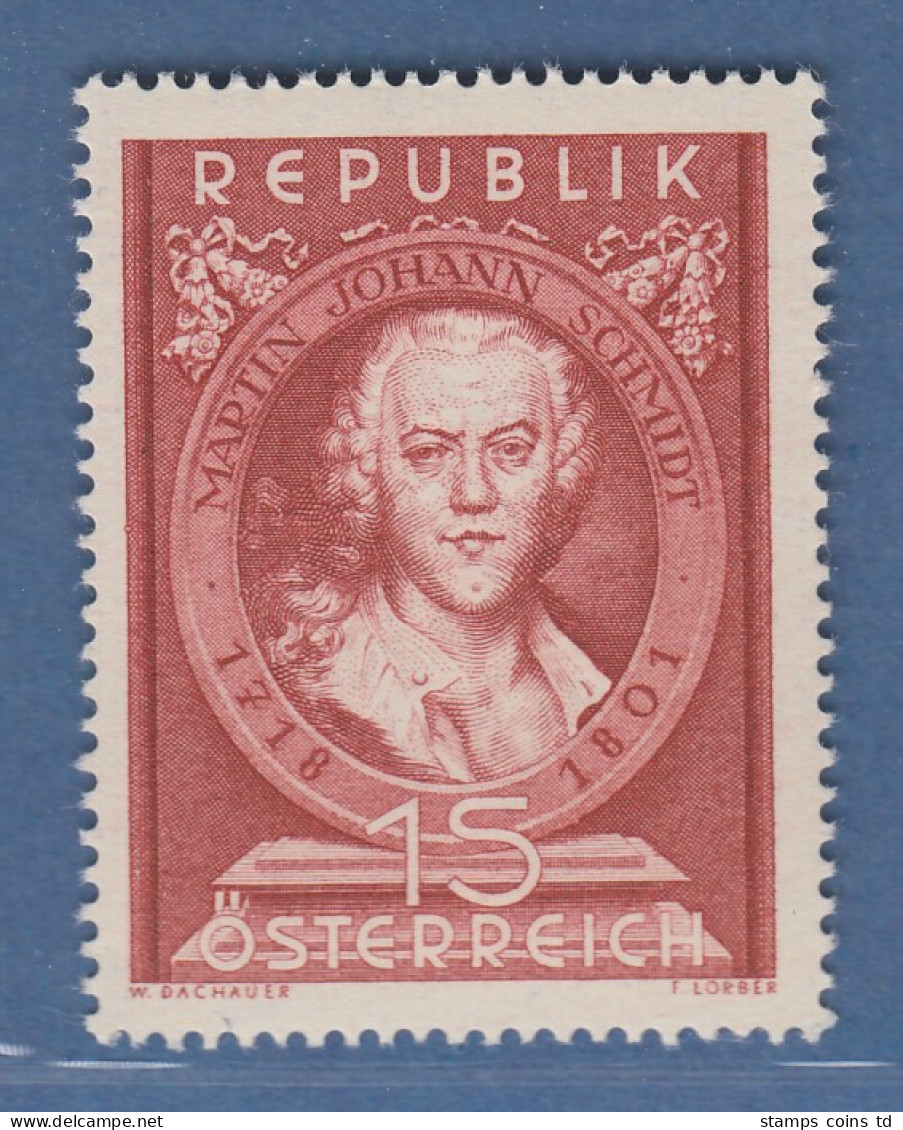 Österreich 1951 Sondermarke Todestag Von Martin Johann Schmidt Mi.-Nr. 965 - Neufs