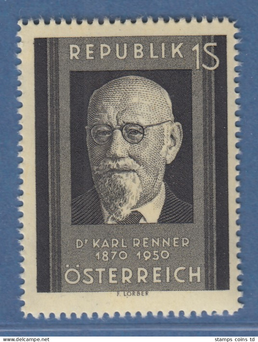 Österreich 1951 Sondermarke Tod Von Karl Renner Mi.-Nr. 959 - Neufs