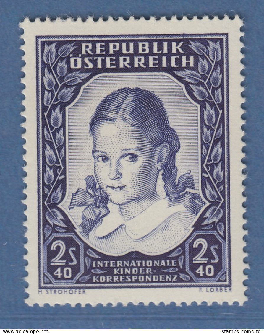 Österreich 1952 Sondermarke Internationale Kinderkorrespondez Mi.-Nr. 976 - Ungebraucht