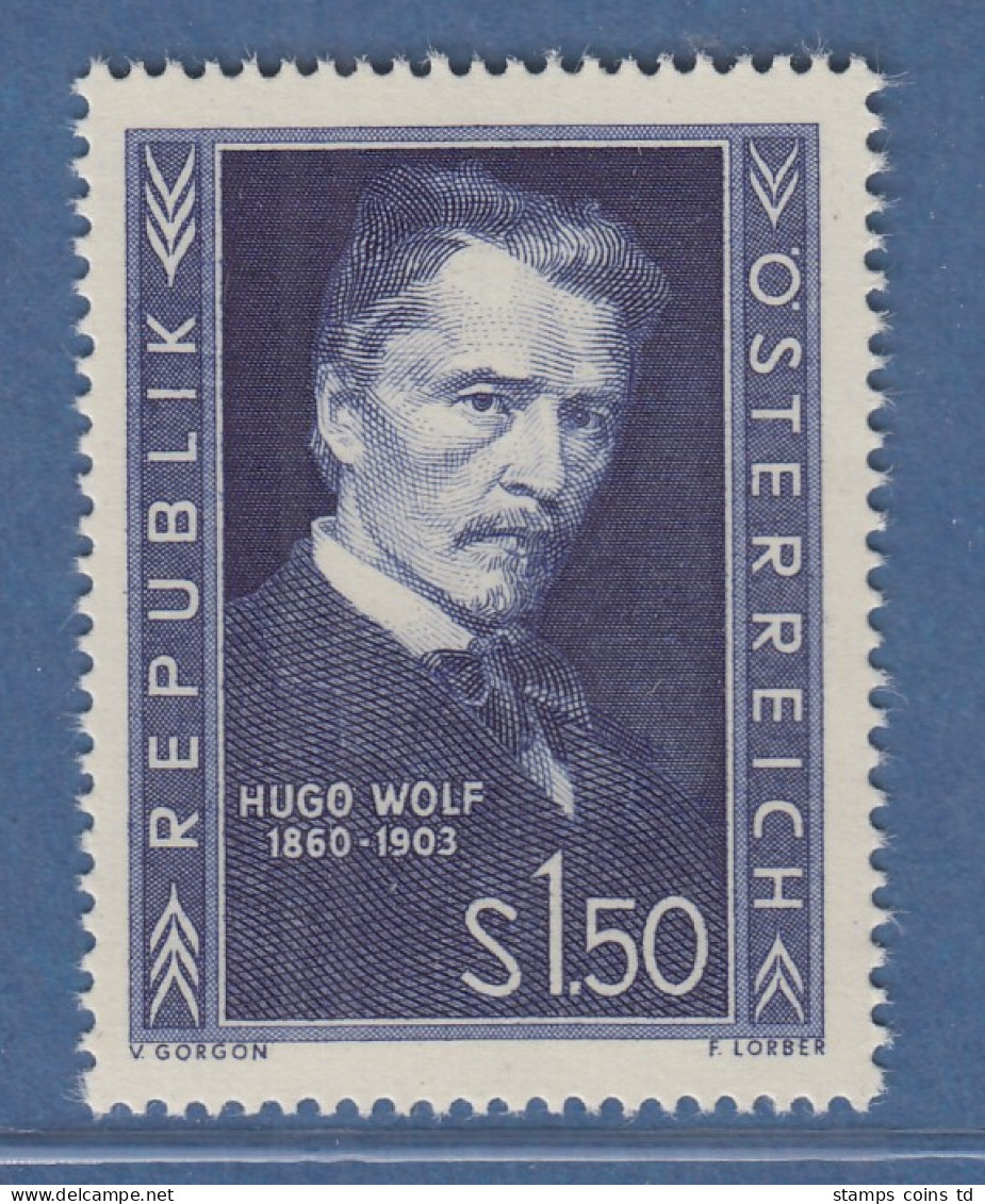 Österreich 1953 Sondermarke 50. Todestag Von Hugo Wolf Mi.-Nr. 981 - Ungebraucht