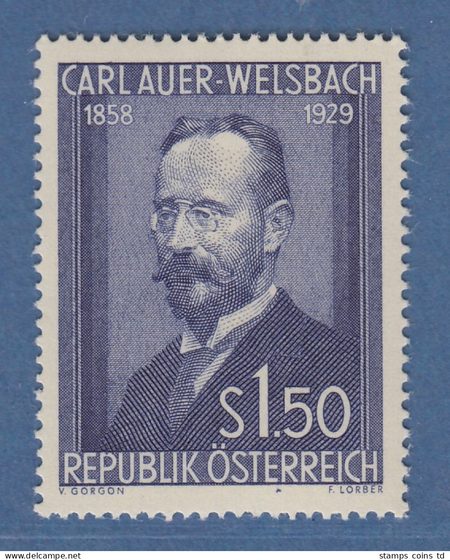 Österreich 1954 Sondermarke  Carl Freiherr Von Welsbach  Mi.-Nr. 1006 - Ungebraucht