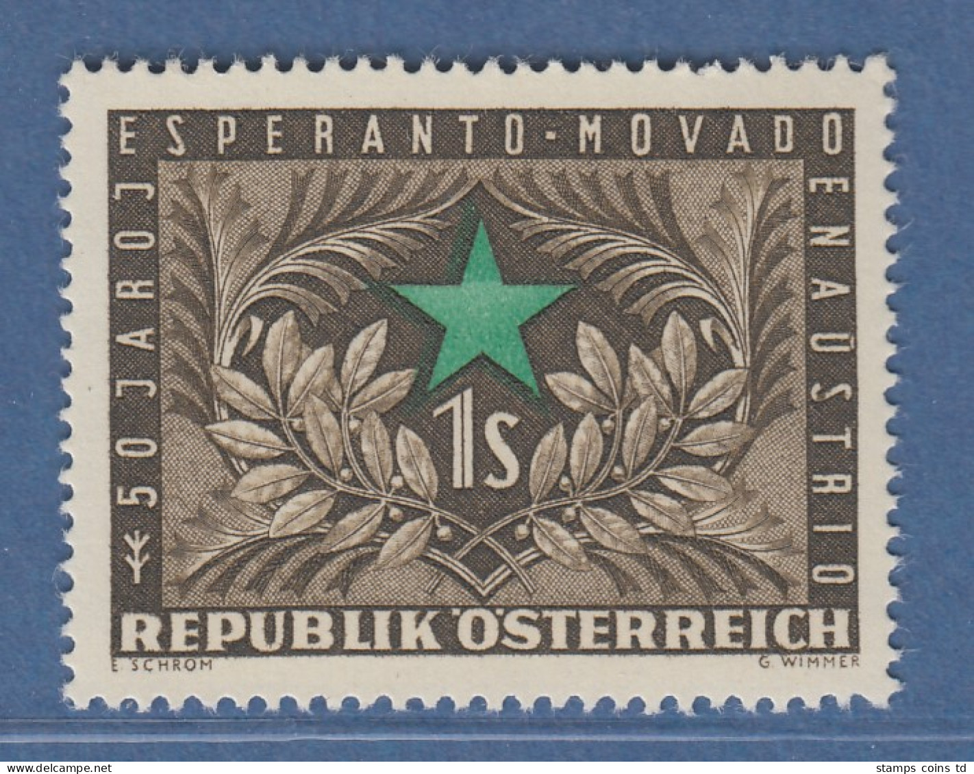 Österreich 1954 Sondermarke 50 Jahre Esperantobewegung  Mi.-Nr. 1005 - Neufs