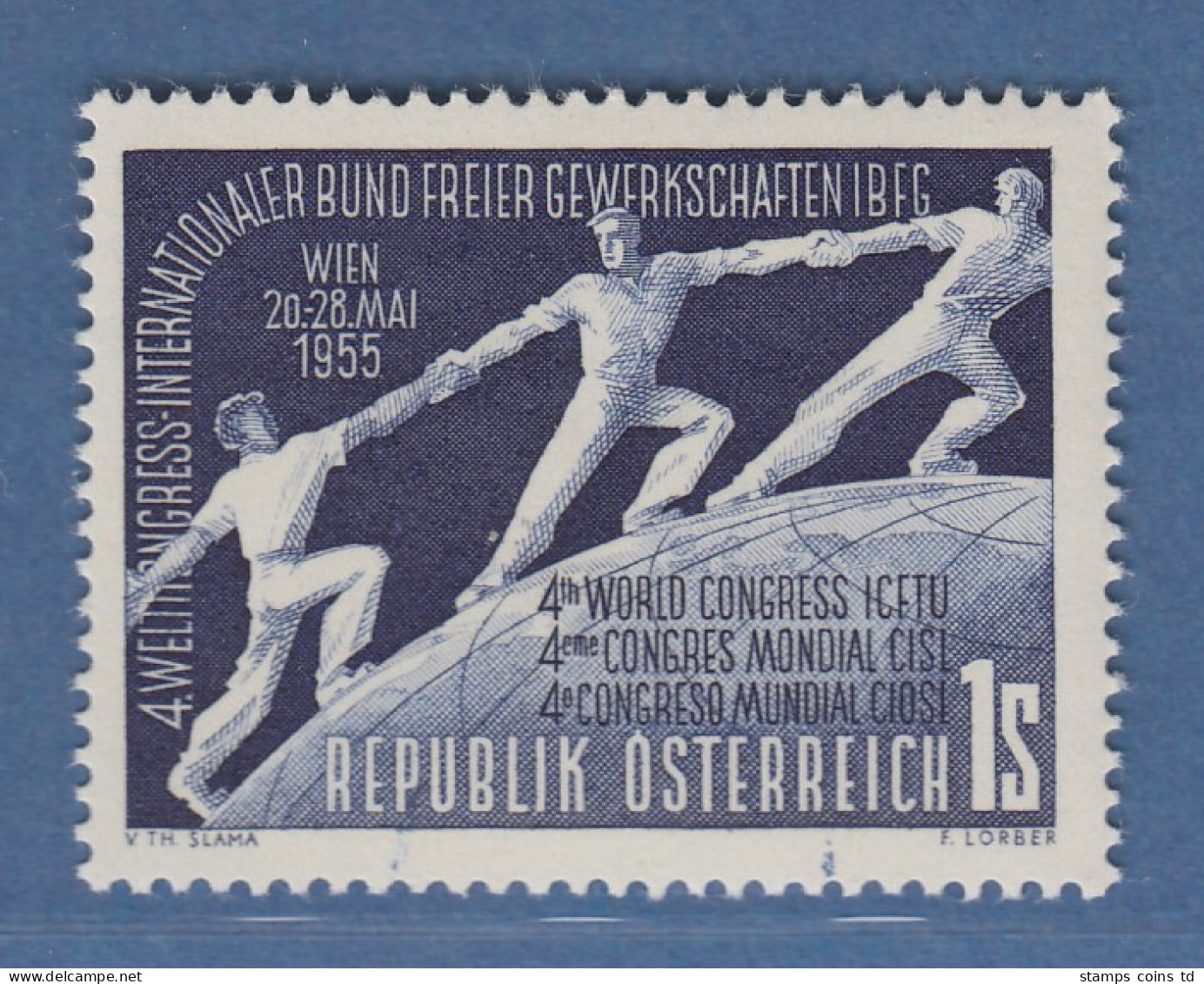Österreich 1955 Sondermarke Weltkongress Des IBFG Mi.-Nr. 1018 - Ungebraucht