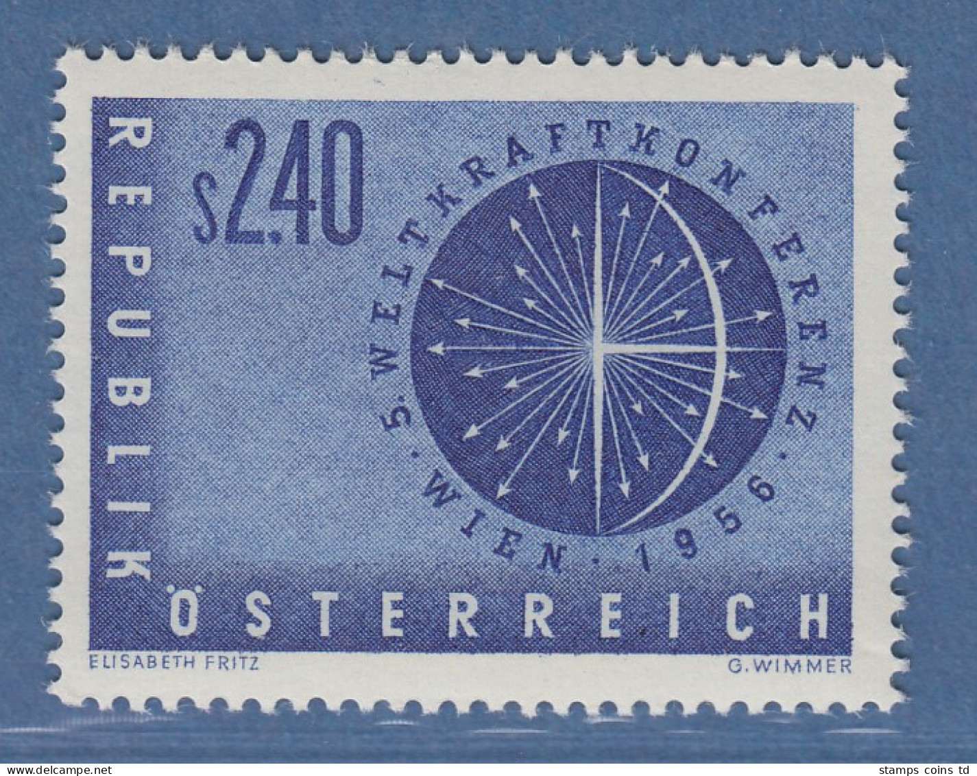Österreich 1956 Sondermarke Weltkraftkonferenz, Wien Mi.-Nr. 1026 - Neufs