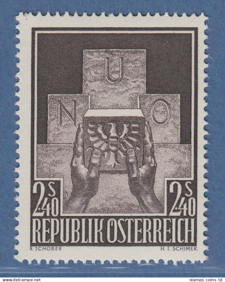 Österreich 1956 Sondermarke Aufnahme Österreichs In Die UNO Mi.-Nr. 1025 - Nuevos