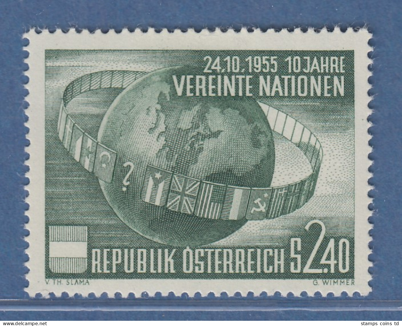 Österreich 1955 Sondermarke 10 Jahre Vereinte Nationen Mi.-Nr. 1022 - Ongebruikt