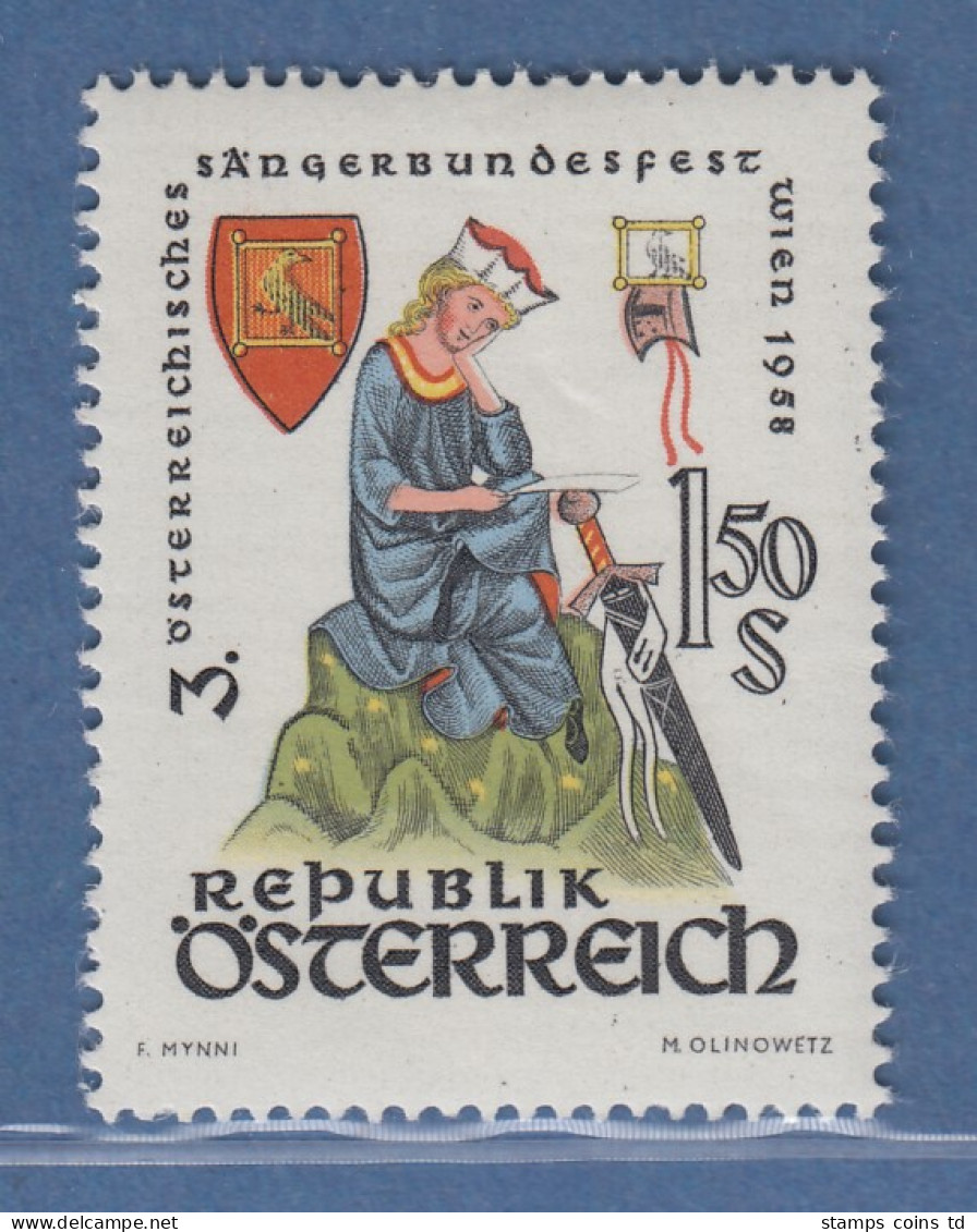 Österreich 1958 Sondermarke Sängerbundfest Wien W.v.d. Vogelweide Mi.-Nr. 1043 - Unused Stamps