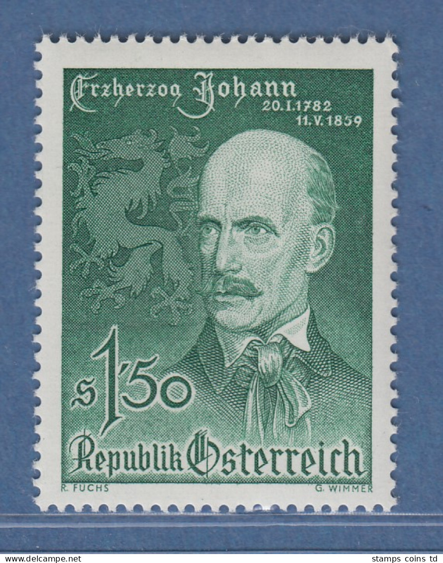 Österreich 1959 Sondermarke 100. Todestag Von Erzherzog Johann Mi.-Nr. 1061 - Nuovi