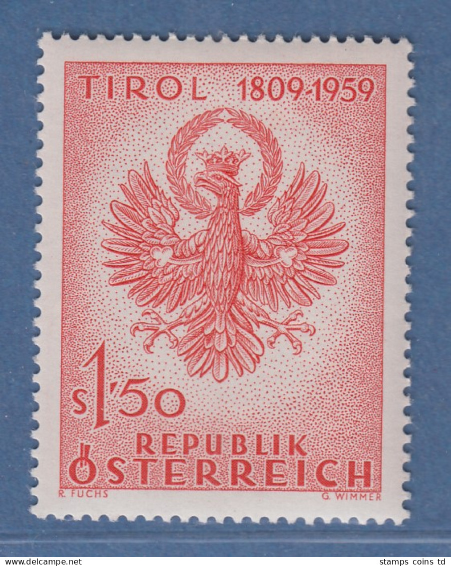 Österreich 1959 Sondermarke Tirol Tiroler Adler Mi.-Nr. 1067 - Ongebruikt