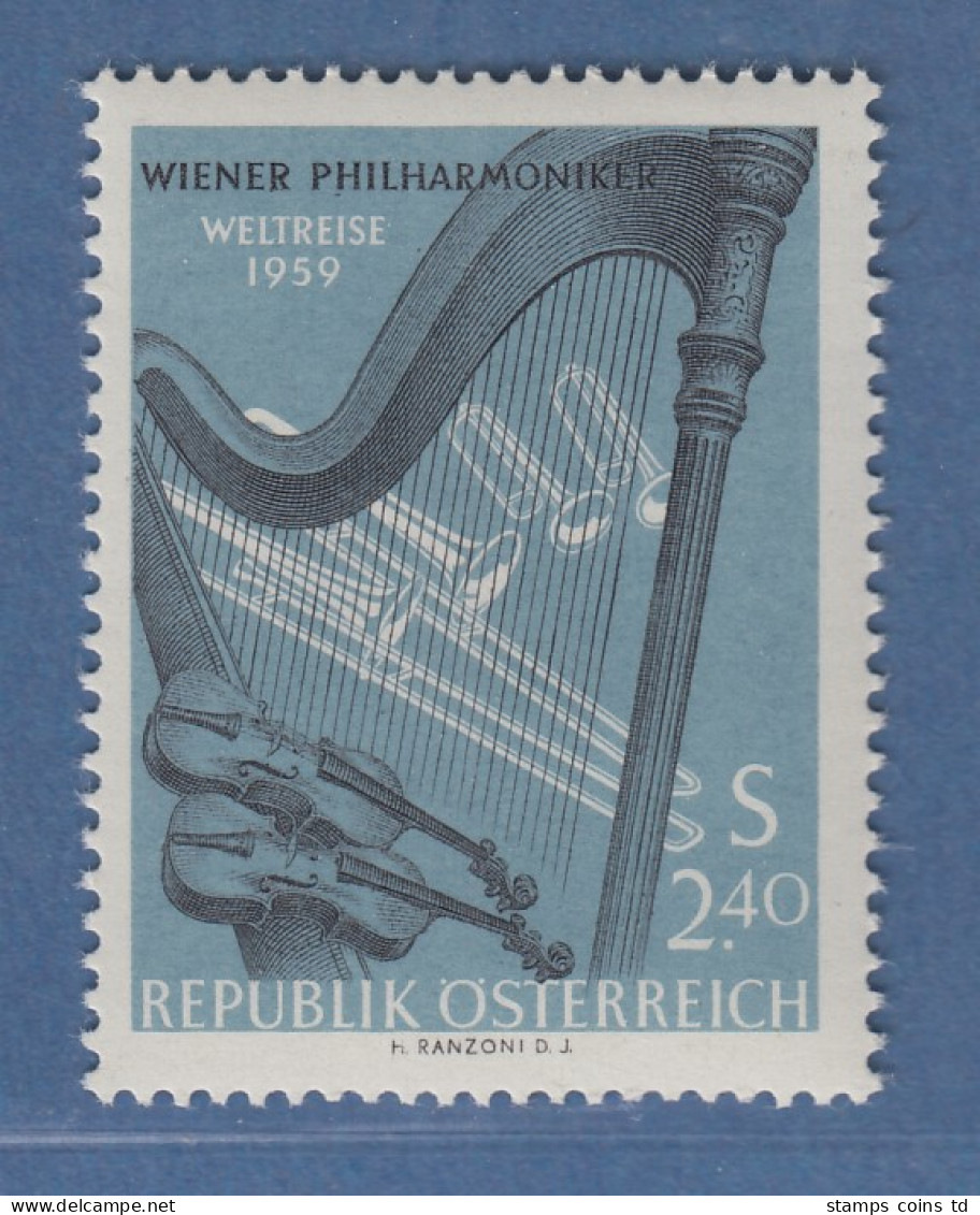 Österreich 1959 Sondermarke Wiener Philharmoniker Weltreise  Mi.-Nr. 1071 - Ongebruikt