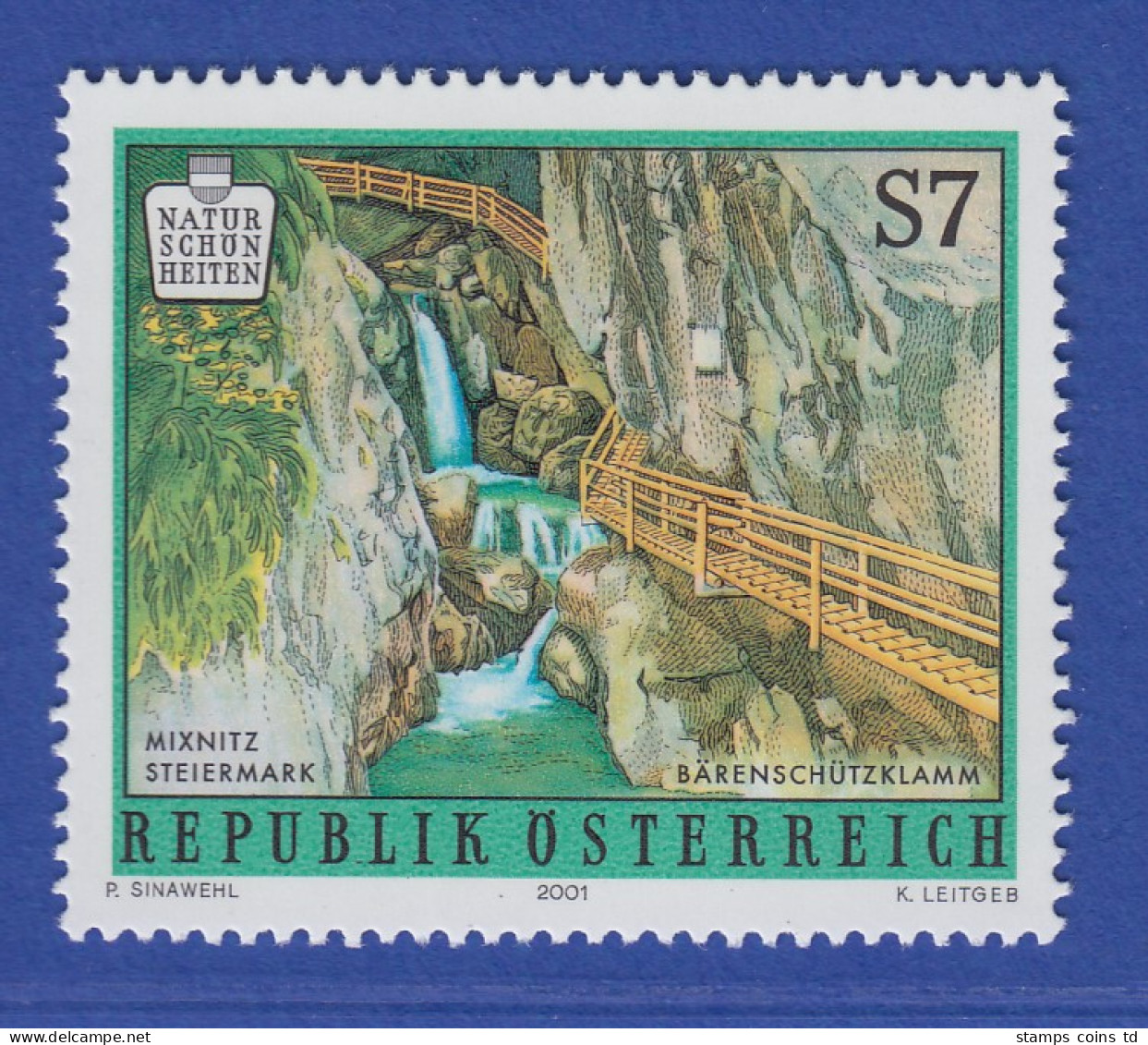 Österreich 2001 Sonderm. Naturschönheiten Bärenschützklamm Mixnitz Mi.-Nr. 2342 - Neufs