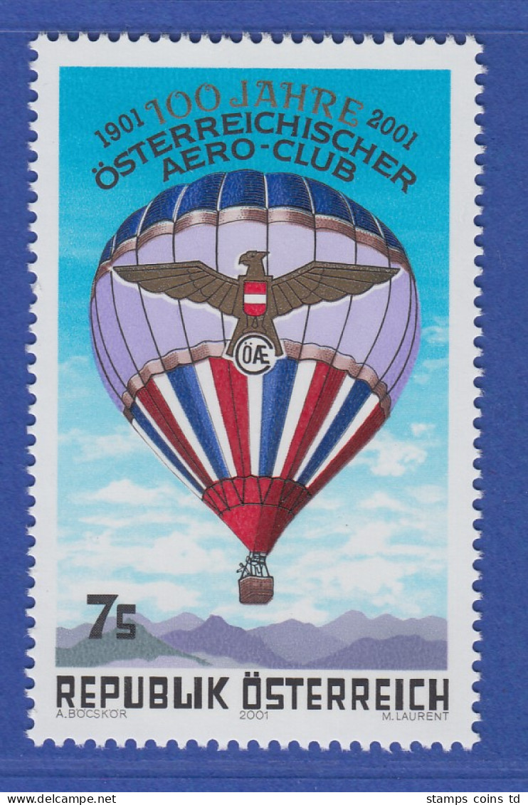 Österreich 2001 Sondermarke 100 Jahre Aero-Club ÖAeC , Ballon  Mi.-Nr. 2346 - Neufs