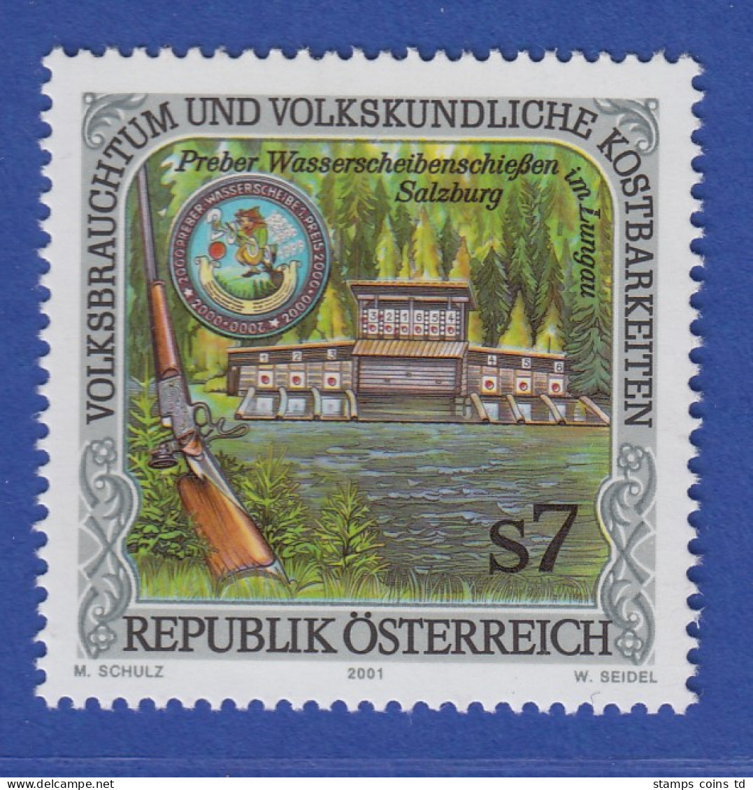 Österreich 2001 Sondermarke Volksbrauchtum Wasserscheibenschiessen Mi.-Nr. 2351 - Neufs