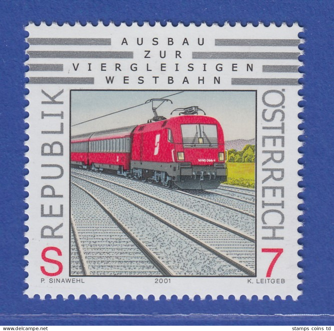Österreich 2001 Sondermarke Eisenbahn Ausbau Der Westbahn 4-gleisig Mi.-Nr. 2352 - Neufs