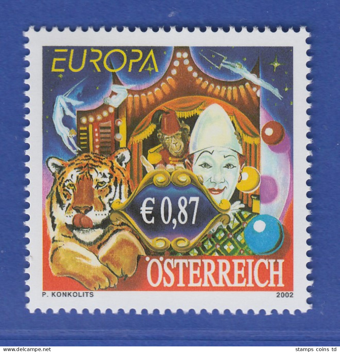 Österreich 2002 Sondermarke Europa Zirkus Weißclown  Mi.-Nr. 2376 - Neufs