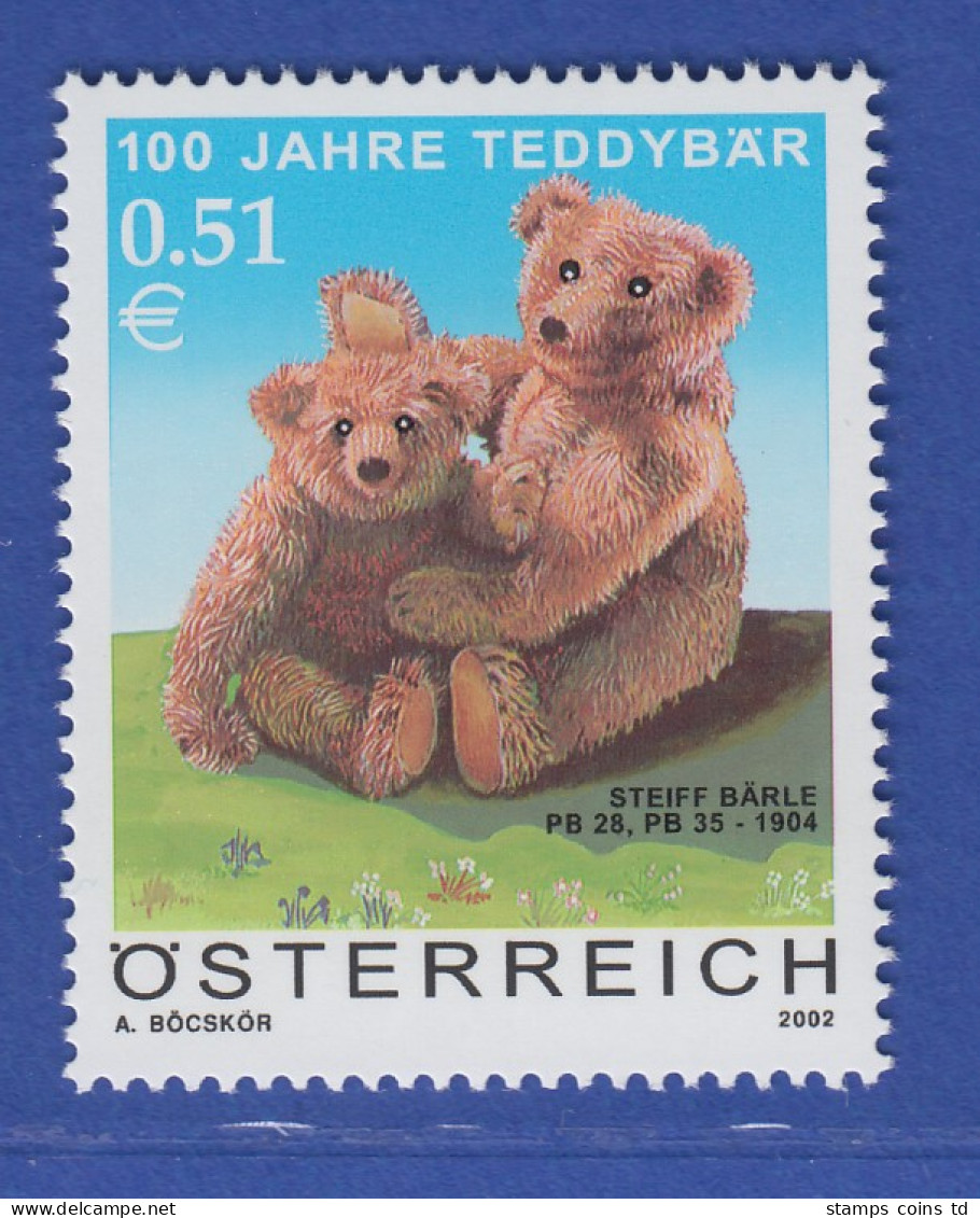 Österreich 2002 Sondermarke Steiff-Teddybären PB 28 Und PB 35 Mi.-Nr. 2385 - Neufs