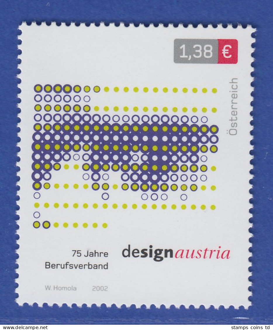 Österreich 2002 Sondermarke 75 Jahre Berufsverband Design Austria  Mi.-Nr. 2399 - Neufs