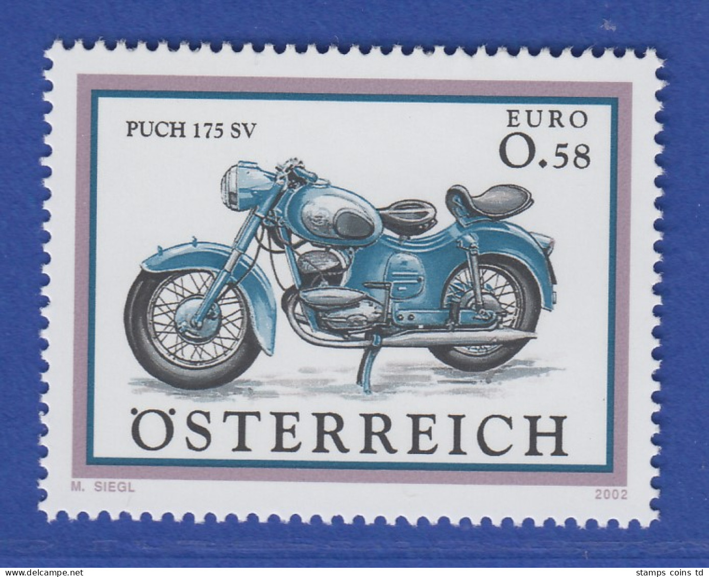 Österreich 2002 Sondermarke Motorräder Puch 175 SV  Mi.-Nr. 2398 - Neufs