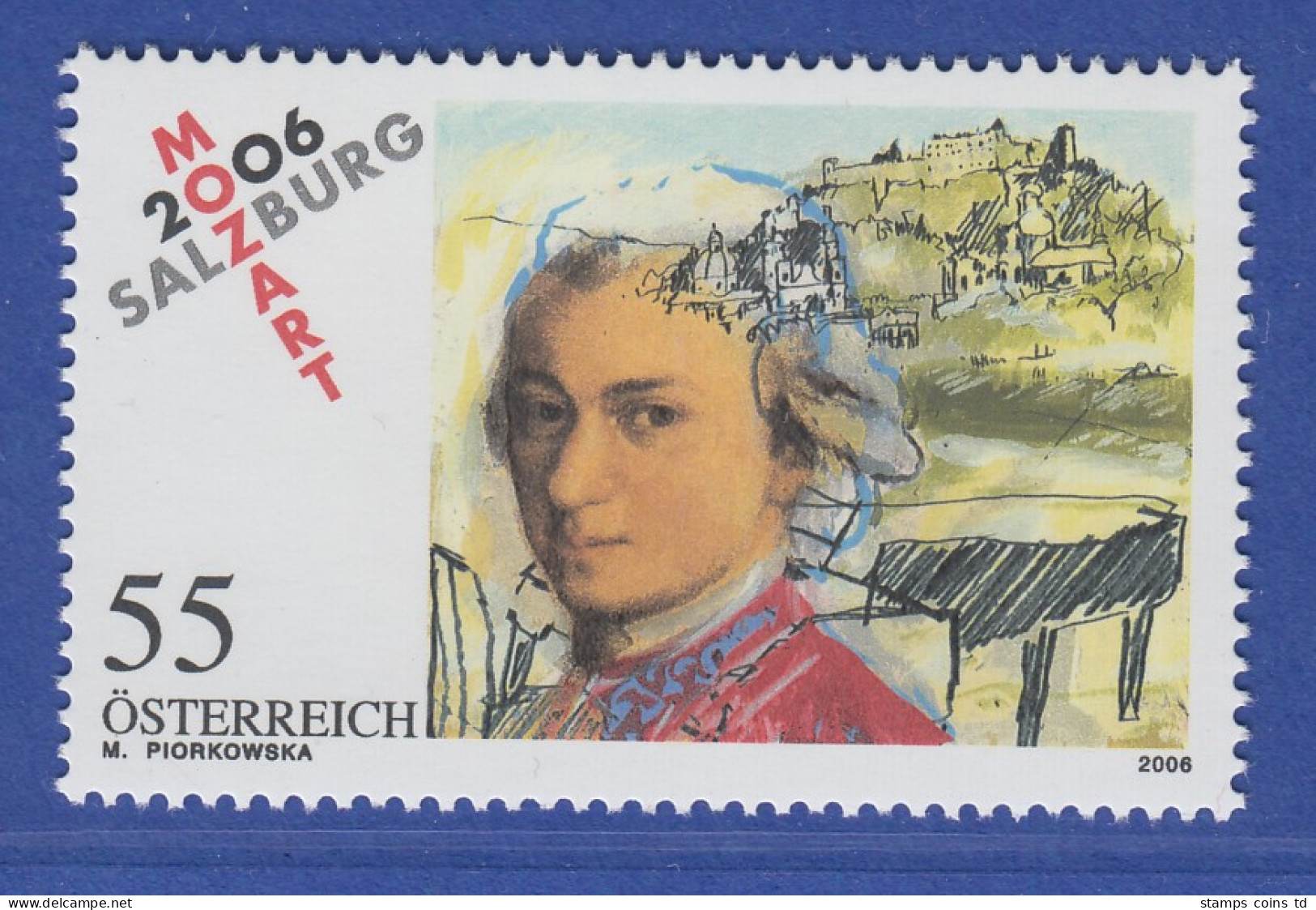 Österreich 2006 Sondermarke Musik Mozartstadt Salzburg Komponist  Mi.-Nr. 2603 - Unused Stamps