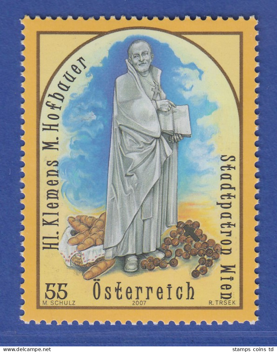 Österreich 2007 Sondermarke Schutzpatron Hl. Klemens Maria Hofbauer Mi.-Nr. 2644 - Unused Stamps